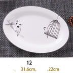 Bone China Dish Deep Plate Shallow Creative European Style