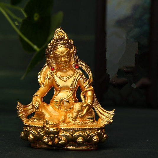 Golden Buddha statue with yellow fortune