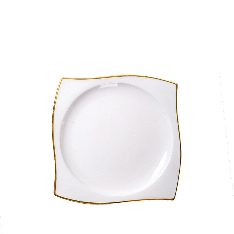 Bone China Special-shaped Western Dinner Plate