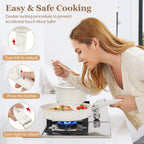 15Pcs Pots and Pans Set Non Stick, Cookware Sets with Detachable Handle, Nonstick RV Kitchen Cooking Set Removable Handles, Oven Safe, Induction Fast, Stackable Non-stick Set, Black - Grand Goldman