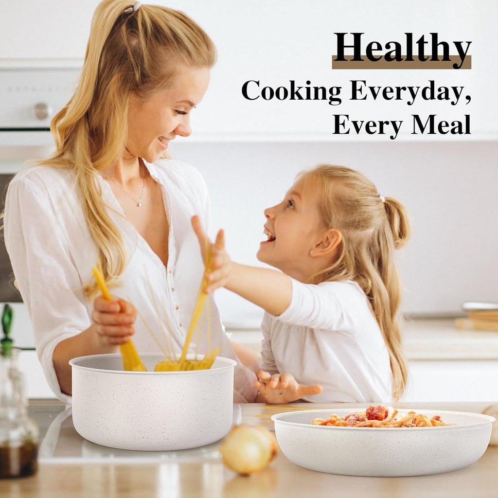 15Pcs Pots and Pans Set Non Stick, Cookware Sets with Detachable Handle, Nonstick RV Kitchen Cooking Set Removable Handles, Oven Safe, Induction Fast, Stackable Non-stick Set, Black - Grand Goldman