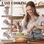 15Pcs Pots and Pans Set Non Stick, Cookware Sets with Detachable Handle, Nonstick RV Kitchen Cooking Set Removable Handles, Oven Safe, Induction Fast, Stackable Non-stick Set, Black - Grand Goldman