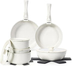 15Pcs Pots and Pans Set Non Stick, Cookware Sets with Detachable Handle, Nonstick RV Kitchen Cooking Set Removable Handles, Oven Safe, Induction Fast, Stackable Non-stick Set, Black - Grand Goldman