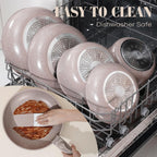 15Pcs Pots and Pans Set Non Stick, Cookware Sets with Detachable Handle, Nonstick RV Kitchen Cooking Set Removable Handles, Oven Safe, Induction Fast, Stackable Non-stick Set, Black - Grand Goldman