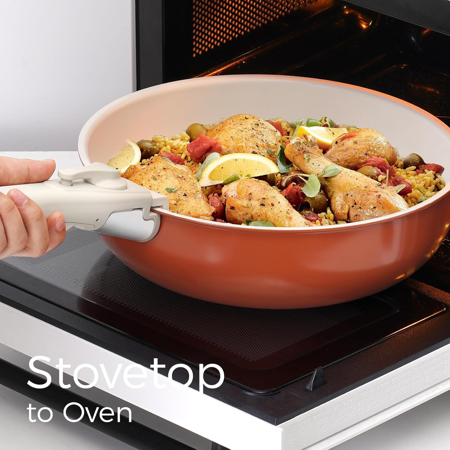 15Pcs Pots and Pans Set Non Stick, Cookware Sets with Detachable Handle, Nonstick RV Kitchen Cooking Set Removable Handles, Oven Safe, Induction Fast, Stackable Non-stick Set, Black - Grand Goldman