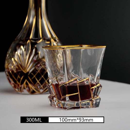 2 pieces of gold crystal whiskey glass