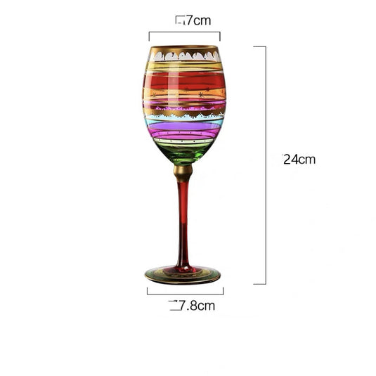 Gobelet en verre à vin rouge peint de style européen