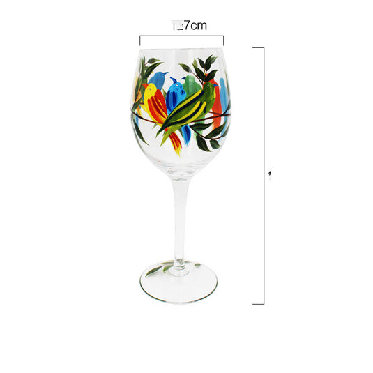 European Style Painted Red Wine Glass Goblet
