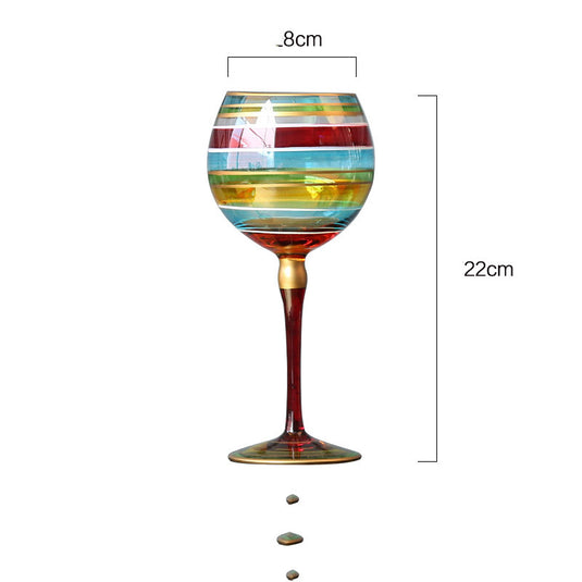 European Style Painted Red Wine Glass Goblet