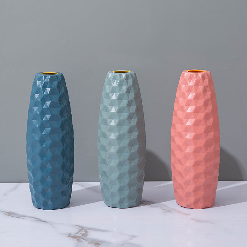 Vaso asciutto in plastica decorativo in stile nordico imitazione ceramica