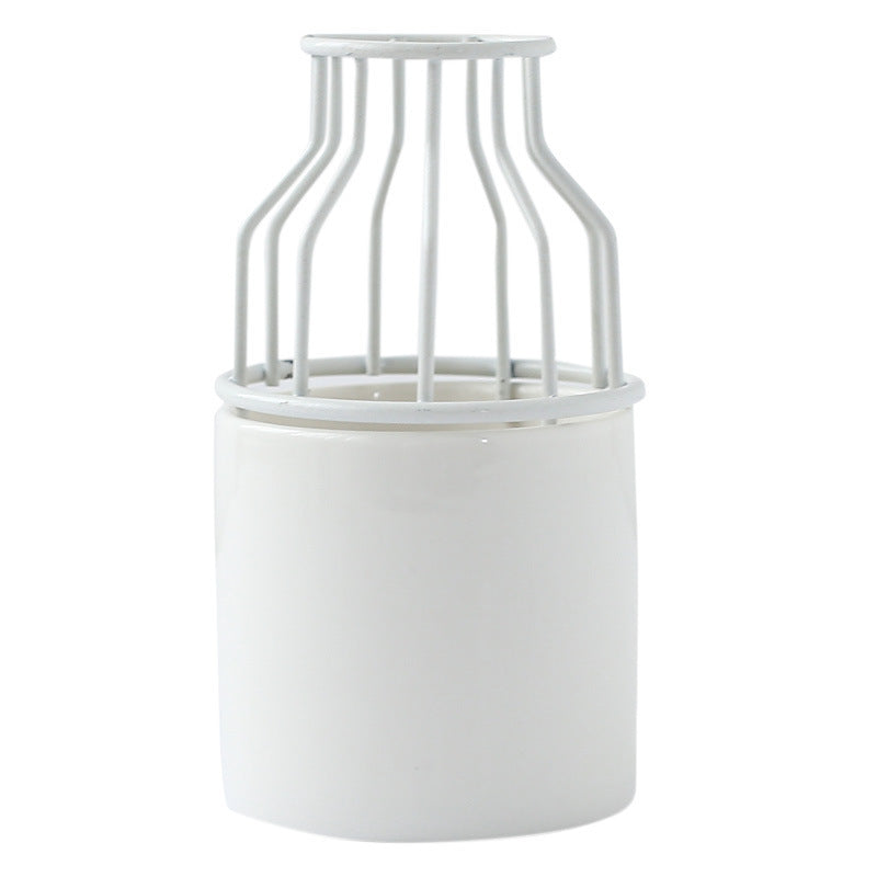 Vaso in ceramica INS Fioriera Vaso piccolo in ferro battuto