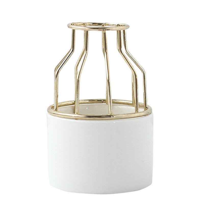 Vaso in ceramica INS Fioriera Vaso piccolo in ferro battuto