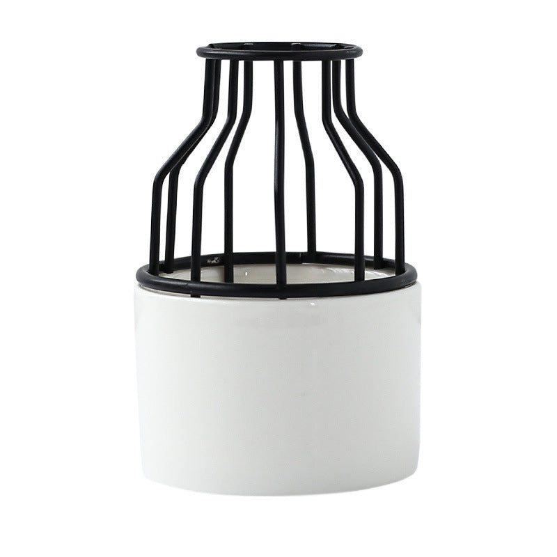 Vaso in ceramica INS Fioriera Vaso piccolo in ferro battuto