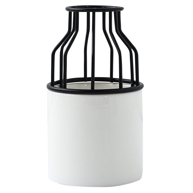 Vaso in ceramica INS Fioriera Vaso piccolo in ferro battuto