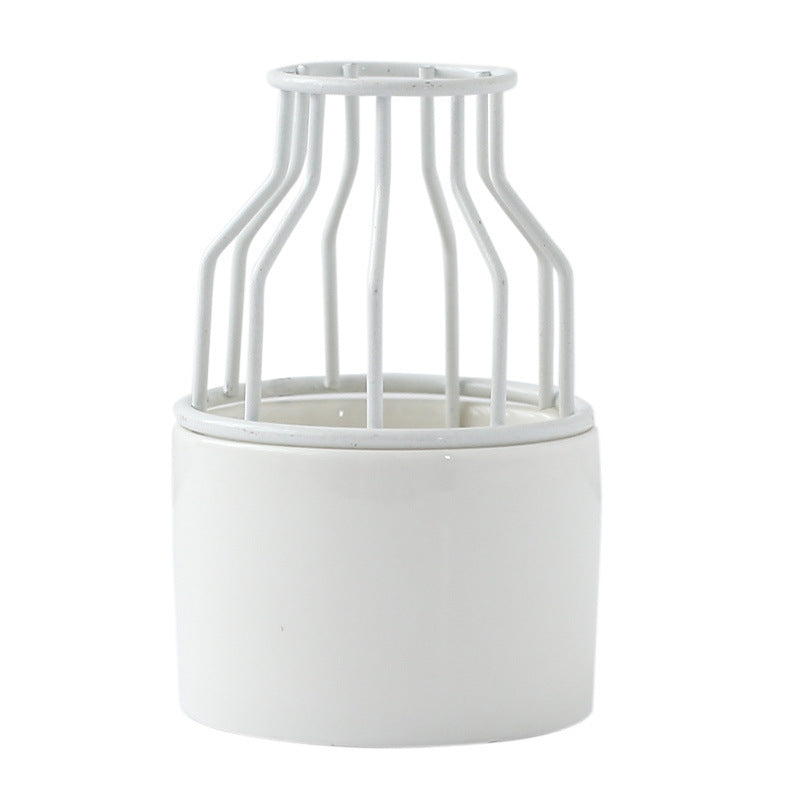 Vaso in ceramica INS Fioriera Vaso piccolo in ferro battuto