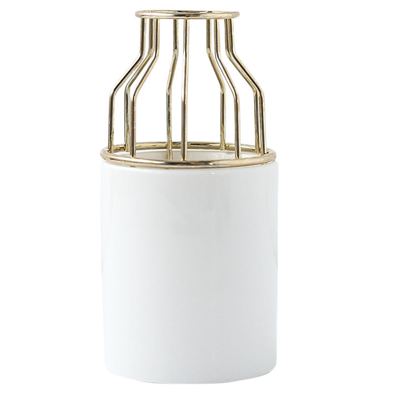 Vaso in ceramica INS Fioriera Vaso piccolo in ferro battuto