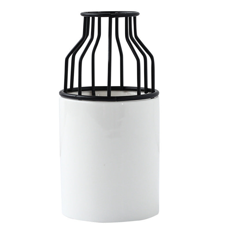 Vaso in ceramica INS Fioriera Vaso piccolo in ferro battuto