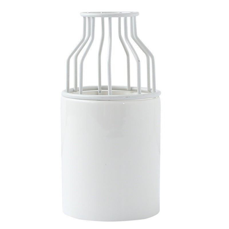 Vaso in ceramica INS Fioriera Vaso piccolo in ferro battuto