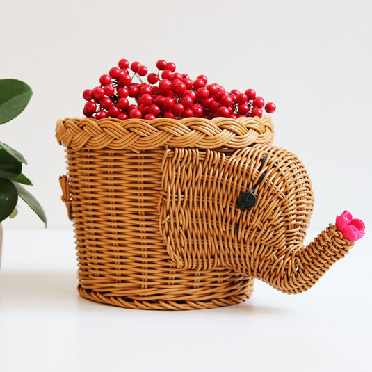 Retro Handmade Rattan Crafts Storage Basket