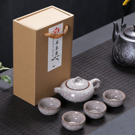 Dehua Ceramic Ice Crack Kung Fu Tea Set