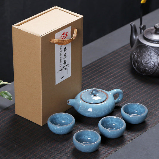 Dehua Ceramic Ice Crack Kung Fu Tea Set