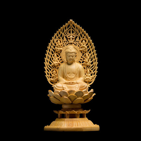 Poplar Wood Carving Buddha Figure Carving