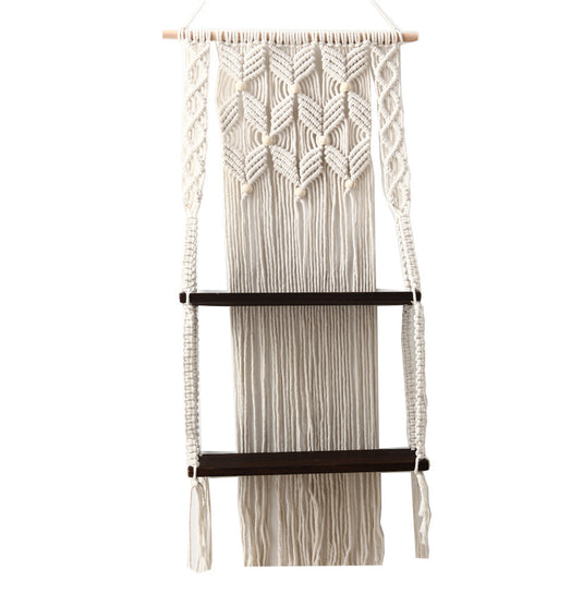 Shelf Woven Tapestry Rack Wall Hanging Wall Decoration Two-layer Cotton Rope Rack