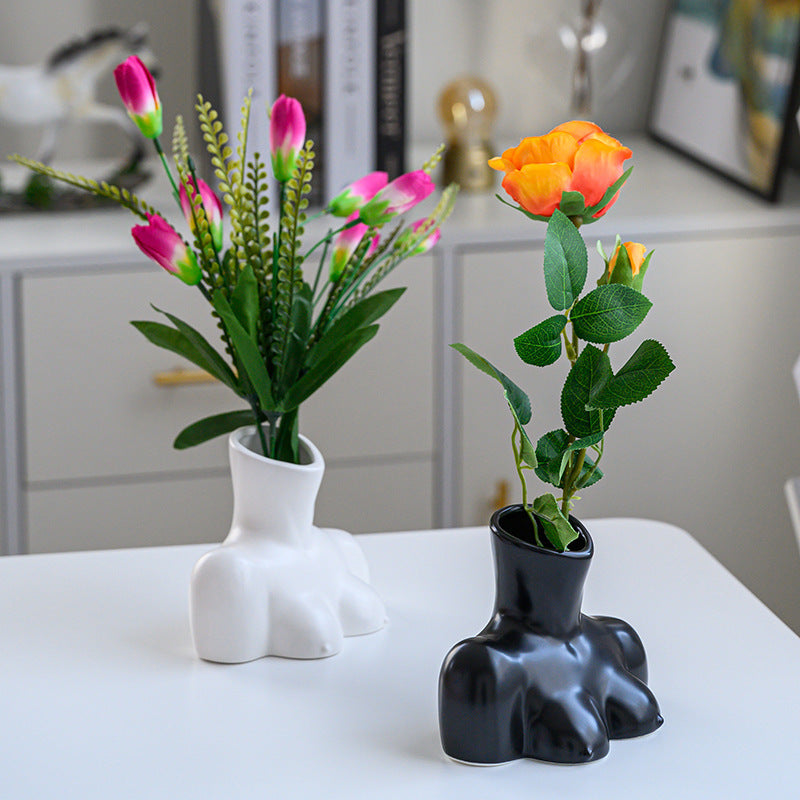 Vaso in ceramica arte nordica busto femminile vaso arte del corpo