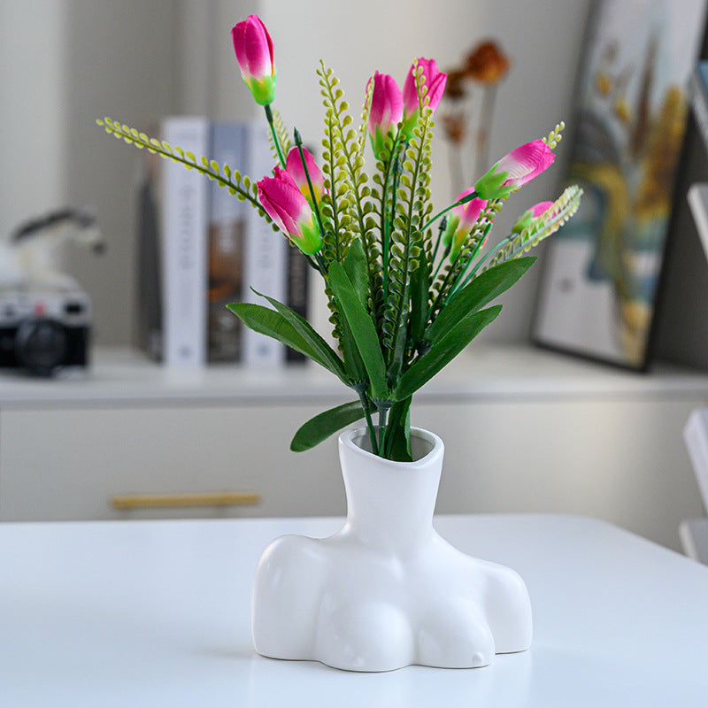 Vaso in ceramica arte nordica busto femminile vaso arte del corpo