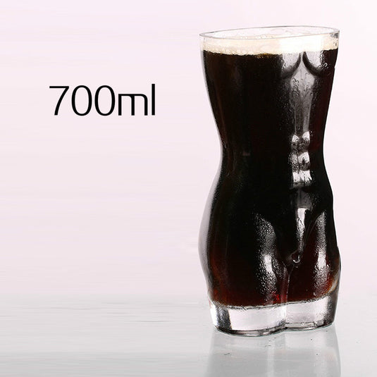 Creative Transparent Glass Beer Mug Human Body Cup Drink Cup Bar Nightclub Macho Beauty