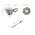 European Creative Phnom Penh Silver Edge Bone China Coffee Ceramic American Afternoon Tea Cup