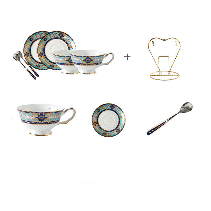 European-Style Bone China Hotel Coffee Cup And Saucer Set Flower Teapot British Afternoon Tea Cup Gift Box Customized Logo Gift