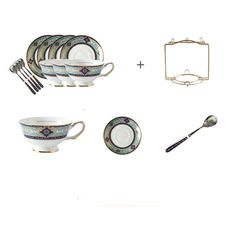 European-Style Bone China Hotel Coffee Cup And Saucer Set Flower Teapot British Afternoon Tea Cup Gift Box Customized Logo Gift