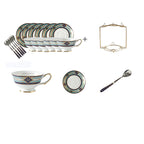 European-Style Bone China Hotel Coffee Cup And Saucer Set Flower Teapot British Afternoon Tea Cup Gift Box Customized Logo Gift