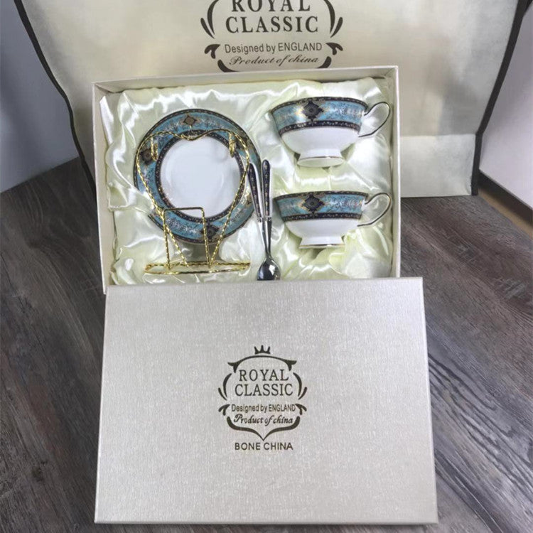 European-Style Bone China Hotel Coffee Cup And Saucer Set Flower Teapot British Afternoon Tea Cup Gift Box Customized Logo Gift