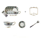 European-Style Bone China Hotel Coffee Cup And Saucer Set Flower Teapot British Afternoon Tea Cup Gift Box Customized Logo Gift