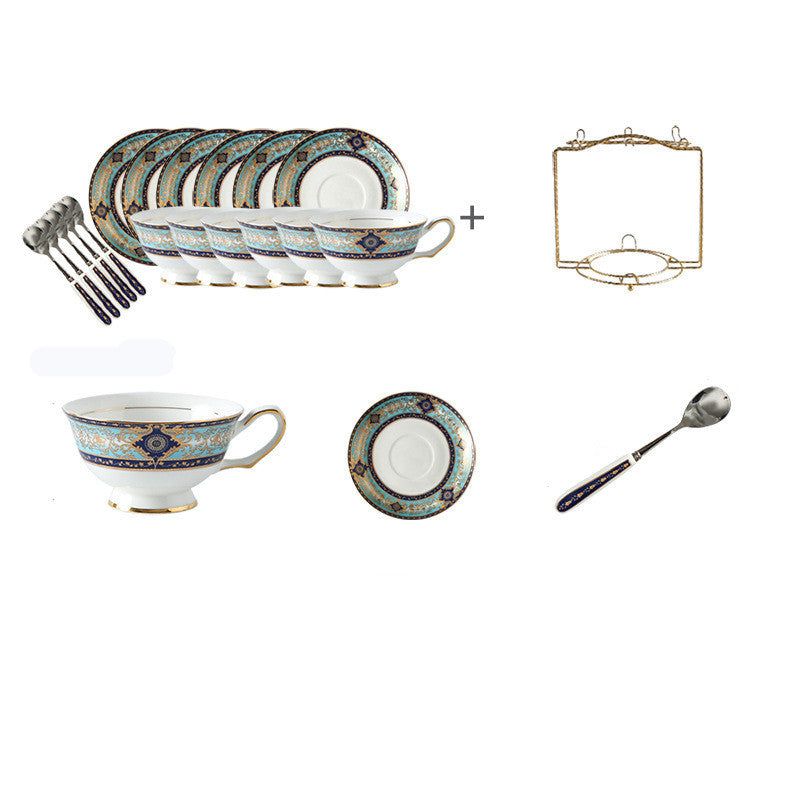 European-Style Bone China Hotel Coffee Cup And Saucer Set Flower Teapot British Afternoon Tea Cup Gift Box Customized Logo Gift