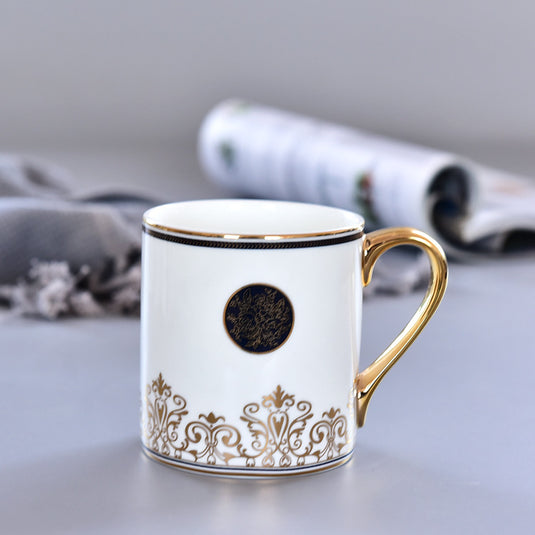 Manufacturer wholesale Nordic Simple Bone China Mug ceramic Large capacity Water Cup European Coffee Cup With Spoon