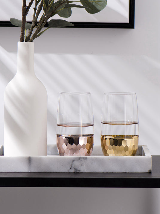 Verres à boissons nordiques durables, verres de luxe légers plaqués or, tasse à lait, tasse à eau, Souvenir de mariage, verres à vin mignons