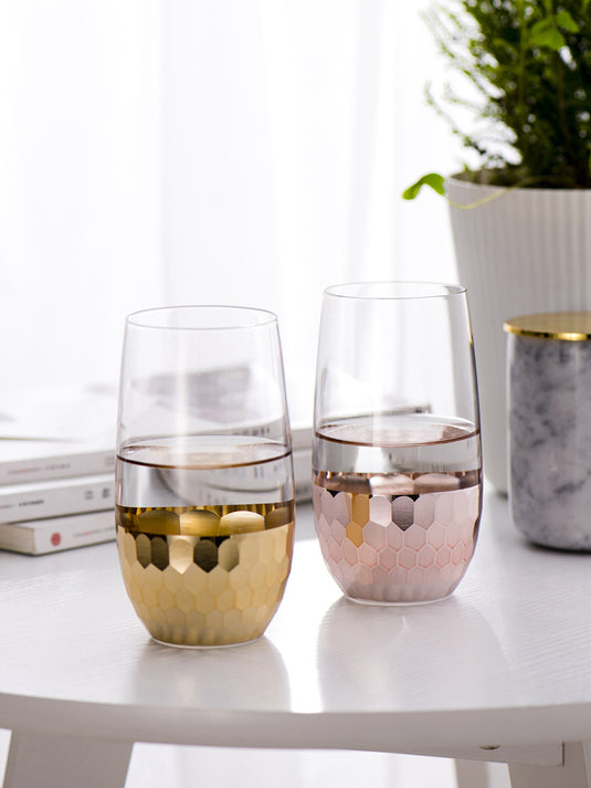 Verres à boissons nordiques durables, verres de luxe légers plaqués or, tasse à lait, tasse à eau, Souvenir de mariage, verres à vin mignons