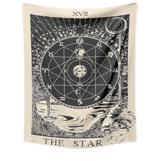 Tarot Card Destiny Astrology Divination Retro Tapestry Wall Tapestry