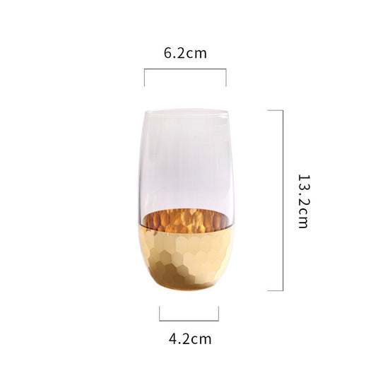 Durable Nordic Drinkware Light Luxury Gold-Plated Glass Cups Milk Cup Water Mug Wedding Souvenir Drinking Wine Glasses Cute