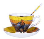 Home European Small Luxury Van Gogh Ceramics Bone China Cup Tea Set