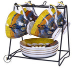 Home European Small Luxury Van Gogh Ceramics Bone China Cup Tea Set