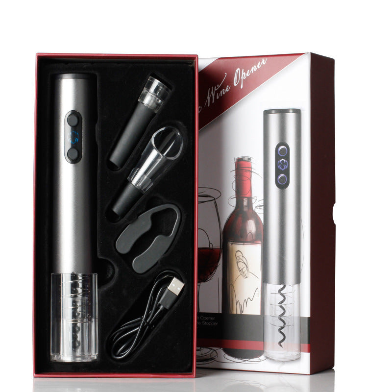 Gift Box Electric Wine Corkscrew Four-Piece Wine Corkscrew Set Cross-Border Amazon Corkscrew Gift Box Electric Wine Corkscrew Four-Piece Wine Corkscrew Set Cross-Border Amazon Corkscrew