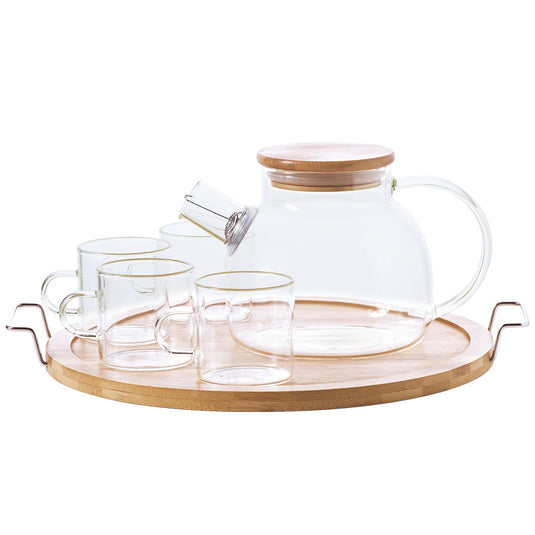 Paohua Teapot Set Heat Resistant Glass Teapot Simple Japanese Household Afternoon Tea Set Candle Heating Fruit Tea