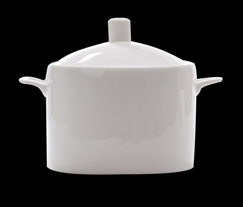 Jingdezhen Bone China Tableware Household High-Footed Eating Bowl Anti-Scalding 6-Inch Noodle Bowl 8-Inch Dinner Plate Large Soup Pot And Dish