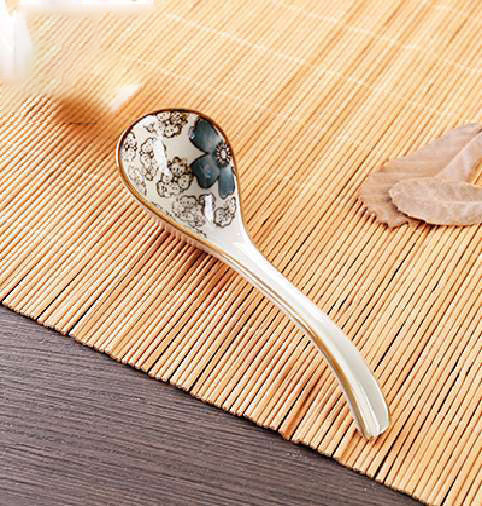 Japanese Hefeng Underglaze Color Hook Spoon Ceramic Long Handle Spoon Congee Soup Spoon Spoon Spoon Spoon Spoon Stirring Spoon Spoon Spoon