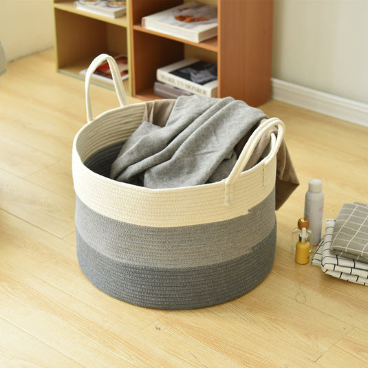 Cotton Rope Storage Basket Cotton Rope Basket, Toys, Sundries, Laundry Storage Basket