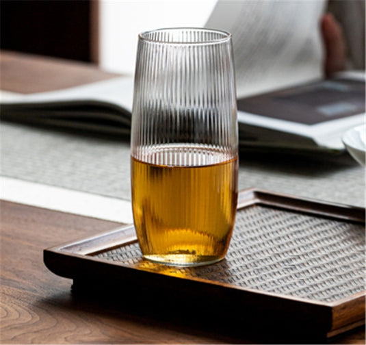 Japanese Style Vertical Stripe Glass Household Heat-resistant Water Cup